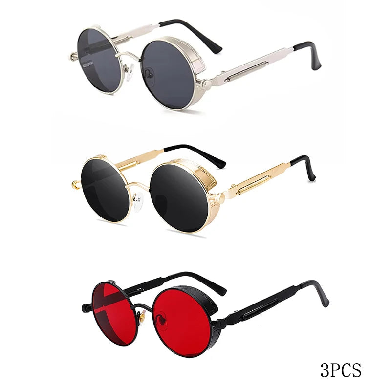 Classic Round Metal Frame Sunglasses with UV400 Protection
