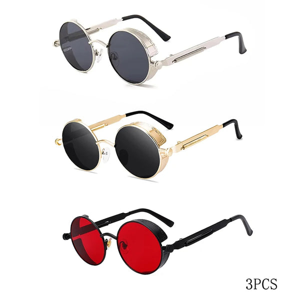 Classic Round Metal Frame Sunglasses with UV400 Protection