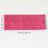 A pink elastic hairband is shown, measuring 7.5 cm or 2.95 inches long and 22 cm or 8.66 inches wide.