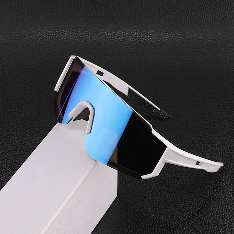 UV400 Cycling Sunglasses with Blue Mirror Lens