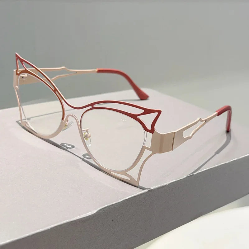 Vintage Oversized Cat Eye Blue Light Glasses for Women