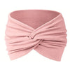 A pink stretch sport headband tied in a knot, shown from the side.