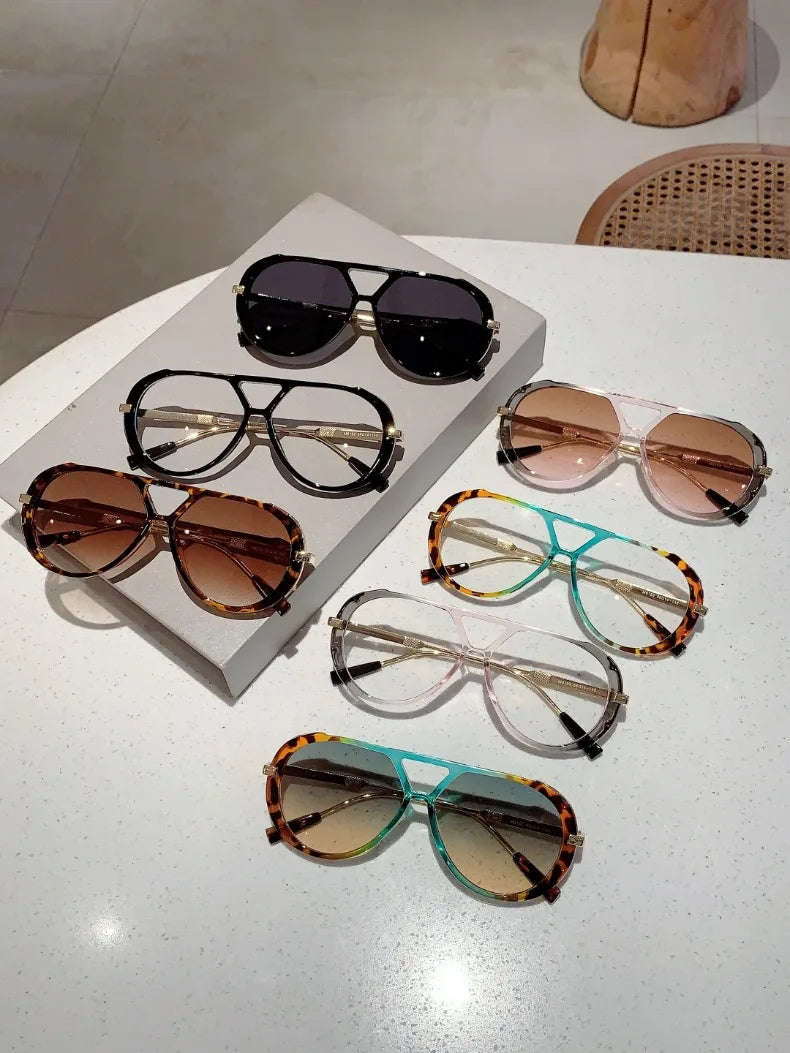 Vintage Pilot Sunglasses with Gradient Lenses