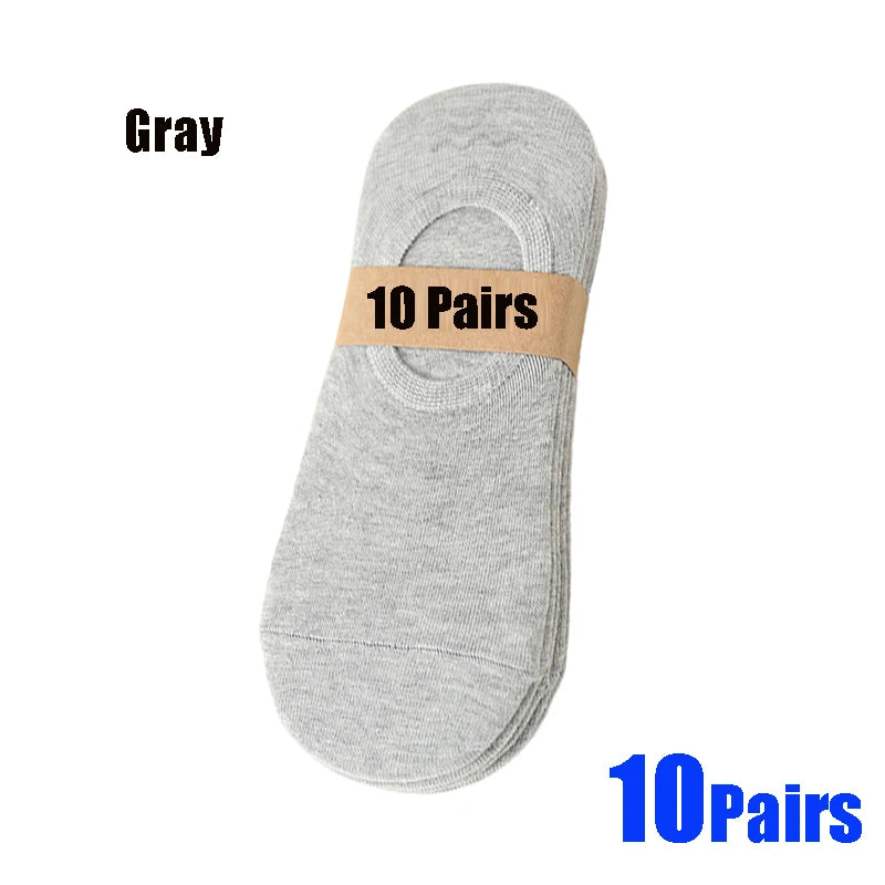 Gray breathable boat socks packaged as 10 pairs