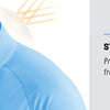 A man wearing a light blue standing collar shirt, demonstrating UV protection for the neck.