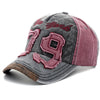 Vintage Washed Cotton Baseball Cap with Letter Embroidery