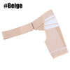 Beige adjustable shoulder support brace for rotator cuff relief