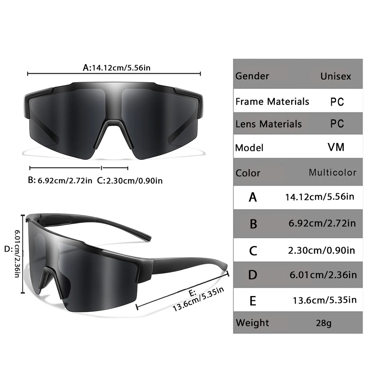 UV400 Polarized Sports Sunglasses (3-Pack)
