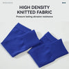 A pair of royal blue sports socks featuring a high-density knitted fabric designed for abrasion resistance.