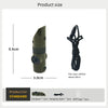 A survival whistle and tool kit shown with a 9.9cm length and hanging ropes that unfold to about 40cm.