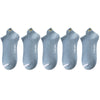 A set of five light blue breathable ankle boat socks displayed side by side.