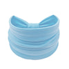 Light blue boho wide headband hair wrap for women