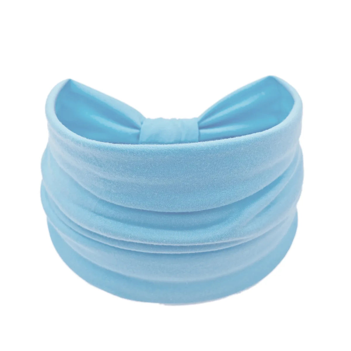 Light blue boho wide headband hair wrap for women