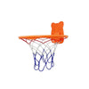 Filet de basketball orange et bleu avec un support orange.