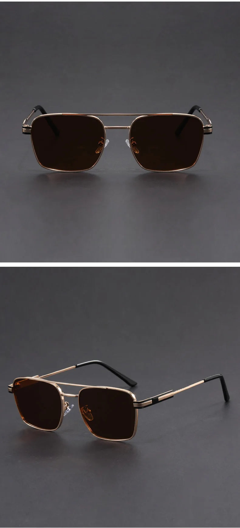 Square Metal Sunglasses with UV400 Protection