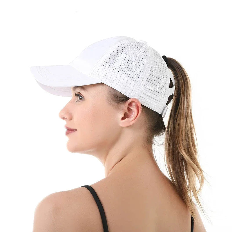 Quick-Dry Mesh Ponytail Baseball Cap