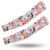 A pair of camouflage patterned tactical arm sleeves for outdoor sports.