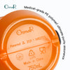 Orange medical-grade PE polymer bottle with OsmAR branding and patent information