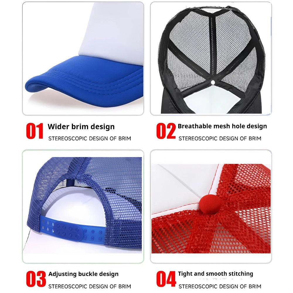 Breathable Mesh Trucker Hat with Adjustable Strap