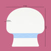 Diagram showing the dimensions of an invisible body shaping patch, including a white top layer and a light blue contoured bot