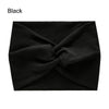 Bandeau en tissu bohème noir torsadé plié en nœud