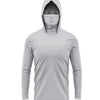 Helles graues Herren-Outdoor-UV-Schutz Langarmshirt mit Kapuze