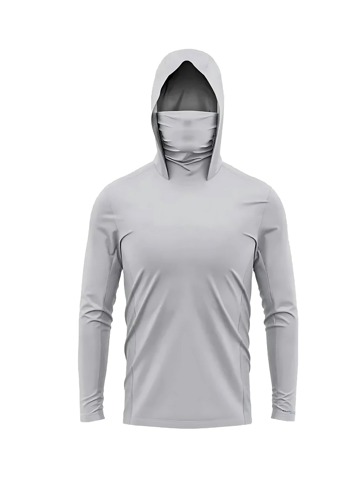 Helles graues Herren-Outdoor-UV-Schutz Langarmshirt mit Kapuze