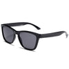 Black gradient mirrored sunglasses with black frames shown against a white background.
