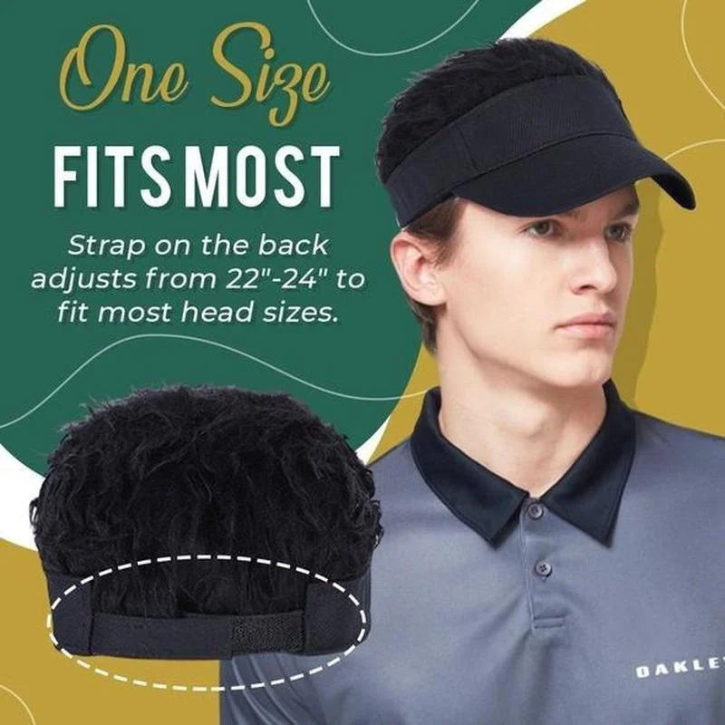 Adjustable Sun Visor with Realistic Hair Strands