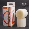 A box of bicycle tire protection liners with a roll of white foam liner shown next to it.