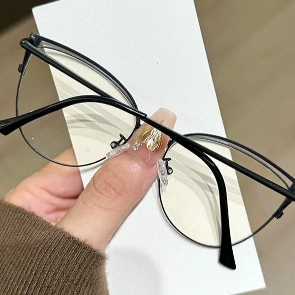 Rhinestone-Trimmed Blue Light Blocking Glasses with Clear Square Frame
