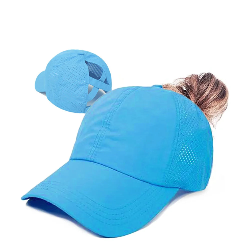 Quick-Dry Mesh Ponytail Baseball Cap