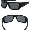 Black vintage rectangle sunglasses shown in two views