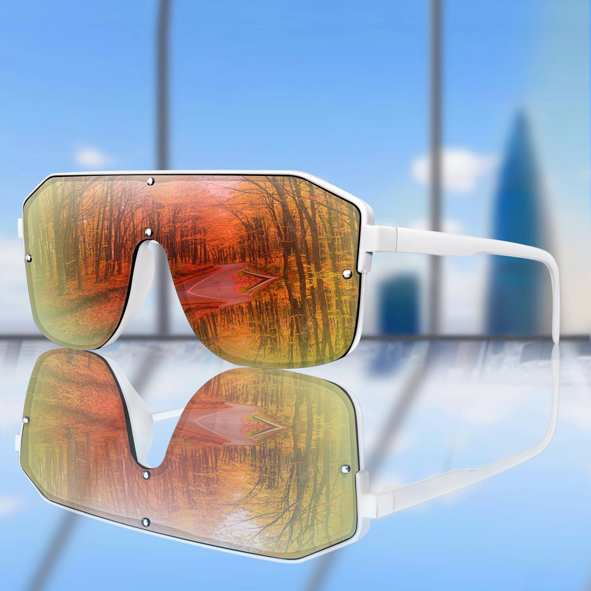 Square Frame Sunglasses for Men and Women — UV Protection for Sports and Driving