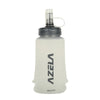 Clear silicone water bottle with a white cap and a black pump mechanism.