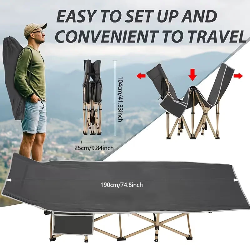 Portable Folding Camping Cot with Padded Mattress