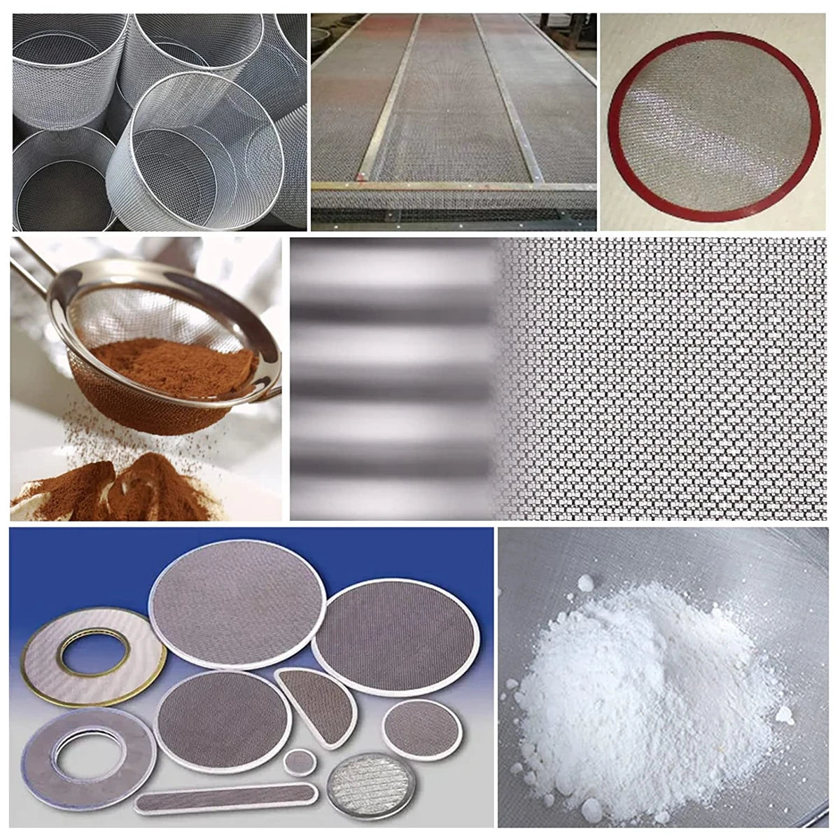 Diverses formes de mailles de fil d'acier inoxydable 304 résistant, incluant du fil enroulé, des panneaux maillés plats et en