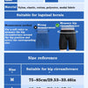 Black medical hernia belt with nylon, elastic, cotton, polyester, and modal fabric materials for inguinal hernia support.