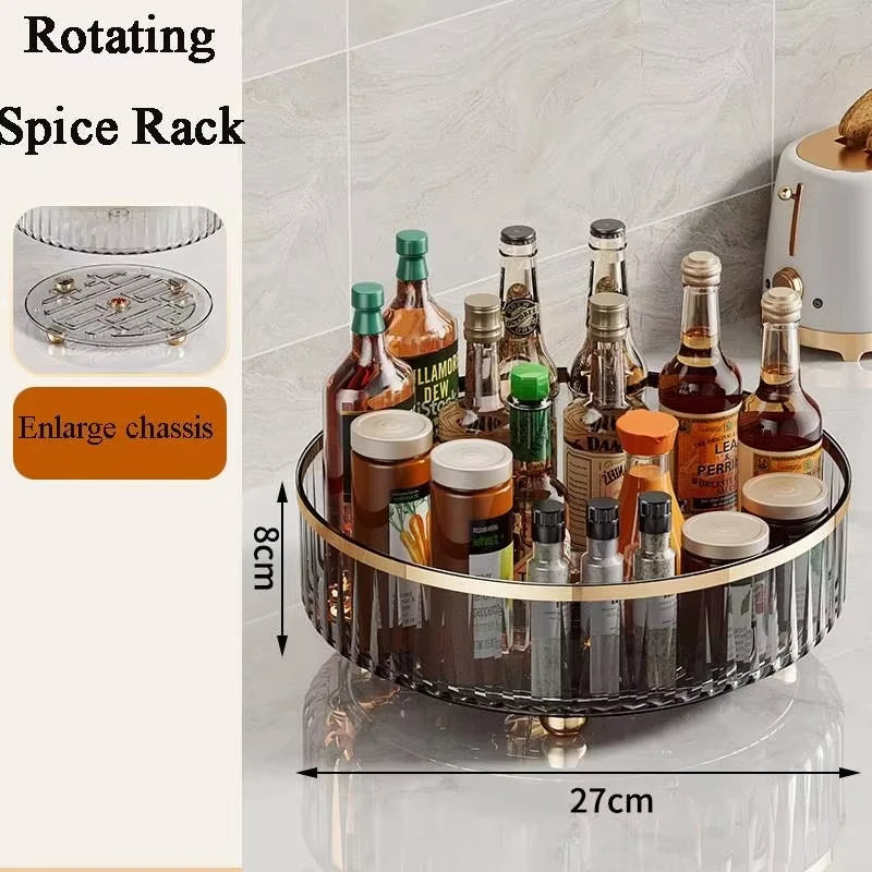 360° Rotating Acrylic Turntable Organizer for Spices, Condiments & More
