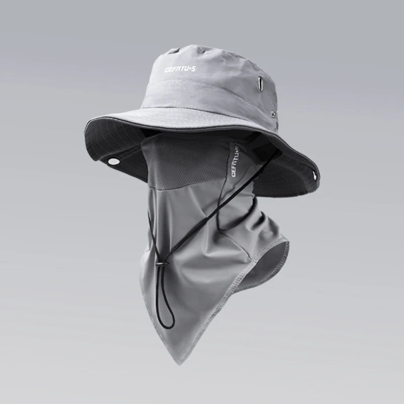 Foldable Sun Hat with Attached Face Mask