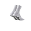 Chaussettes de football avec grip silicone antidérapant blanches, vues de côté.