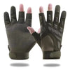 A pair of dark olive tactical anti-slip outdoor gloves shown against a white background.