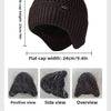 A black knitted winter hat shown in positive, side, and overview views.