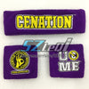 طقم أساور رياضية قطنية بنفسجية تحمل نص 'CENATION' و 'USE ME'