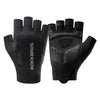 A pair of black breathable cycling gloves designed for mountain biking riding.