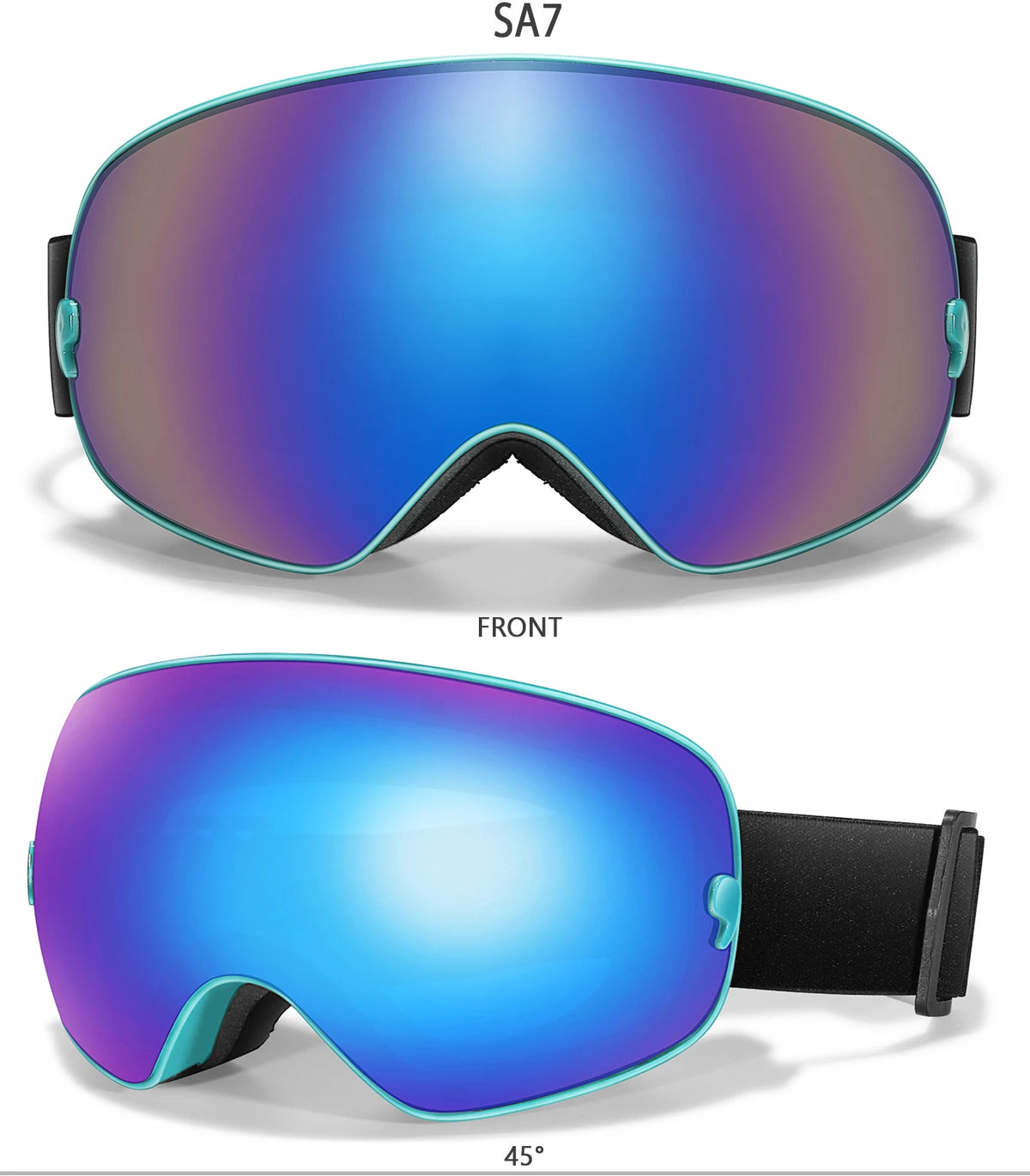 Outdoor Ski Goggles with Protective Case and Anti-Fog Lenses