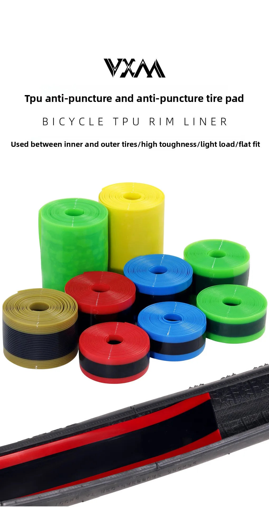 Bicycle Tire Liner Flat Protector for Multiple Wheel Sizes
