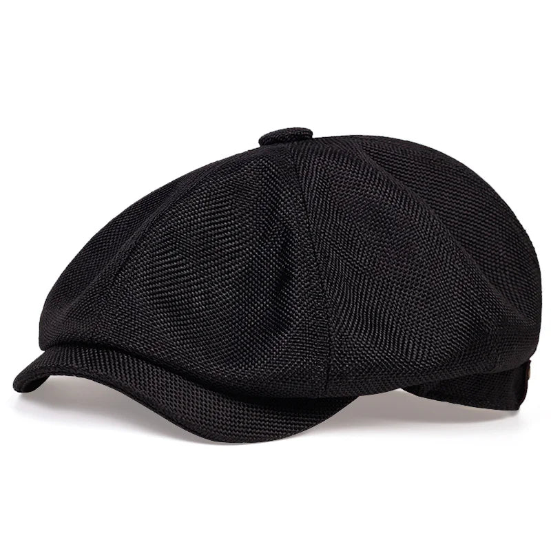 Unisex Linen Newsboy Cap – Retro Octagonal Beret