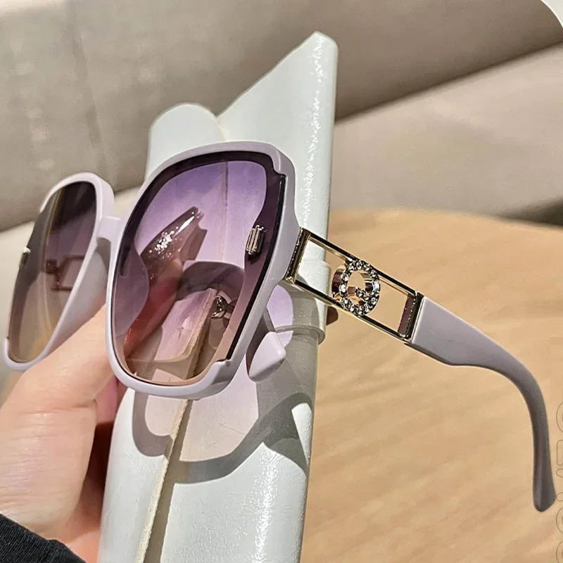 Oversized Square Sunglasses with Gradient Lenses