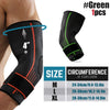Black compression sleeve elbow support for wrist and forearm with size options M, L, XL